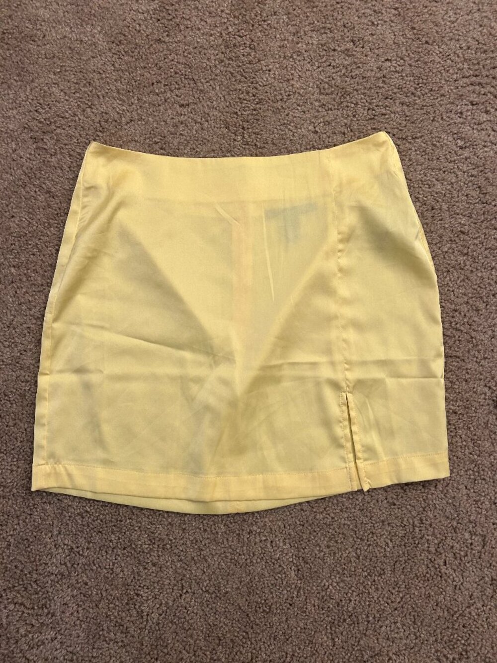 Yellow Satin Mini Skirt